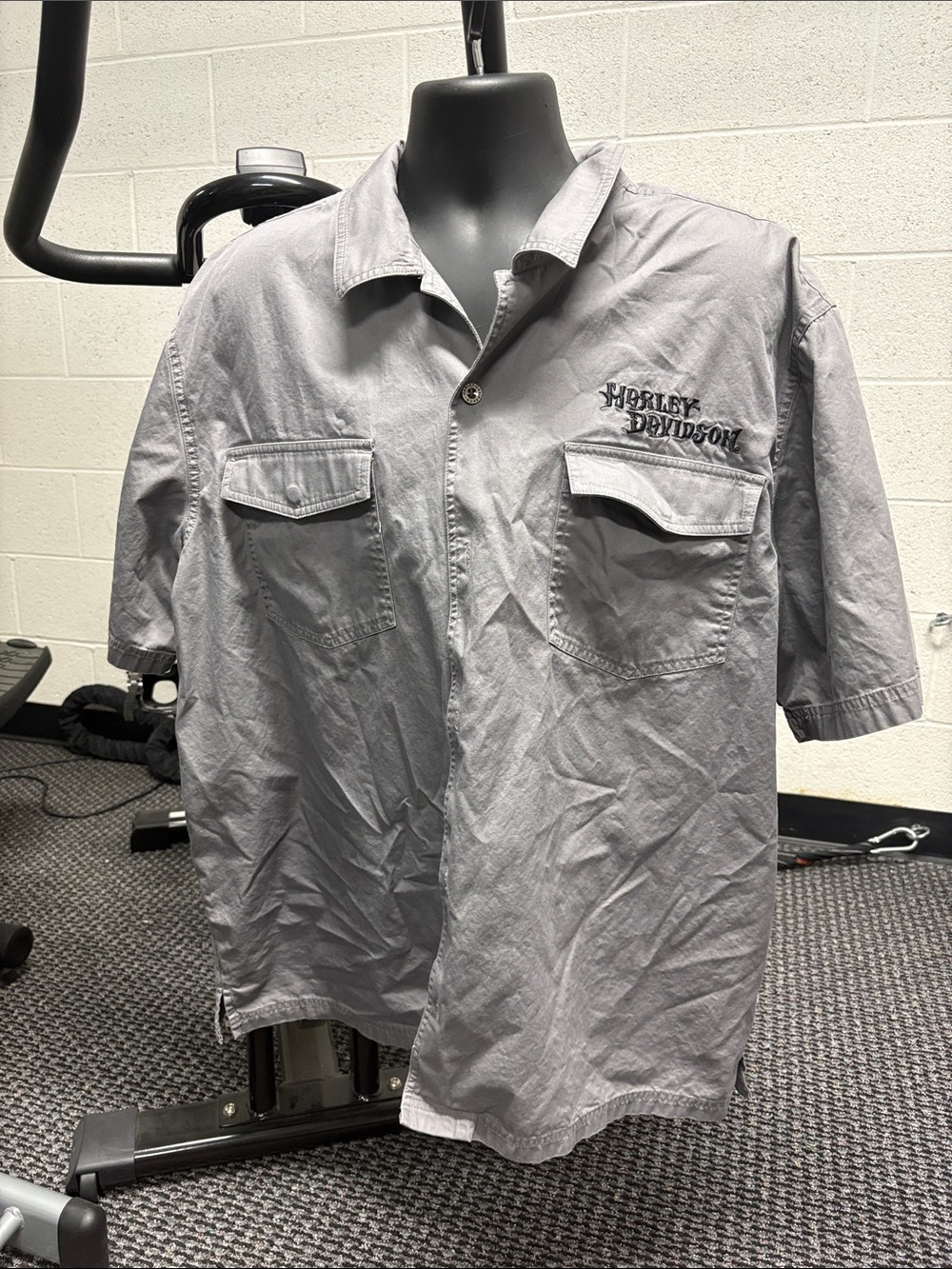 Harley-Davidson Light Gray Short-Sleeve Work Shirt Jacket